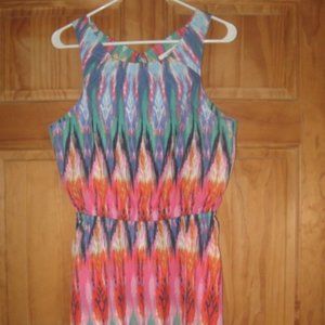 Athleta Multicolor lkat Sleeveless Sheath Dress